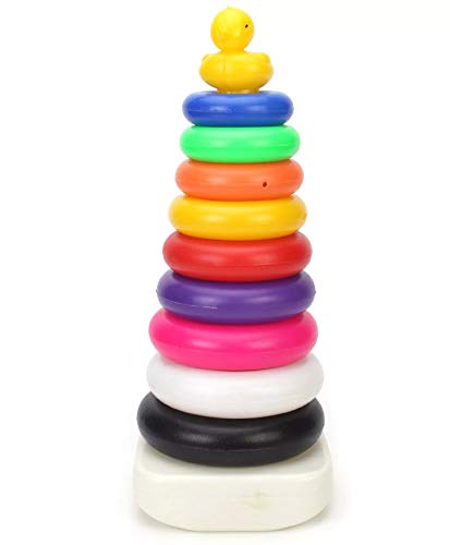 Image of Ratna's Duck Stacking Ring for Kids. Helps Kids recognise Different Colour and Sizes (Jumbo 9 Rings)