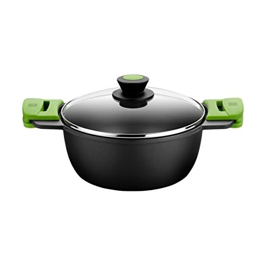 BRA PRIOR - Cacerola alta con tapa de cristal y asas de silicona extraíbles, 20 cm, apta para todo tipo de cocinas incluida inducción y horno.Libre de PFOA.