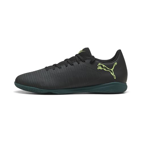 Image of PUMA Men's Future 8 Play Indoor Training Soccer Shoes, Black-Fizzy Light-Green Terrain AH25, 14 Future 8 Play It