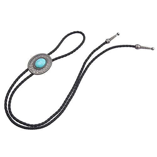 Image of GelConnie Native American Bolo Tie Rodeo Cowboy Leather Necktie Western Necklace Costume Accessories for Men,Women
