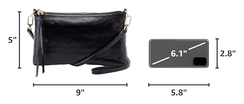 Image of HOBO Darcy Leather Convertible 3-in-1 Crossbody Bag with Removable & Adjustable Strap, Exterior Phone Slip Pocket