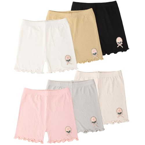 6 Pack Girls Bike Shorts Kids Dance Under Dress Safety Shorts for Cartwheel Running