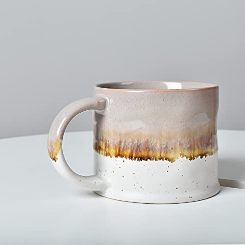 Bosmarlin Medium Ceramic Coffee Mug Set Of 2, 15 Oz, Stoneware Tea Cup For Office And Home, Dishwasher And Microwave Safe (Grey, 2) #TOP5