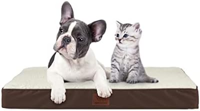 SunStyle Home Orthopedic Foam Dog Bed for Medium & Large Dogs Up to 75lbs with Waterproof Removable Cover, Mattress Pet Mat Bed for Dogs & Cats - Orthopedic Egg Crate Foam Platform, Espresso