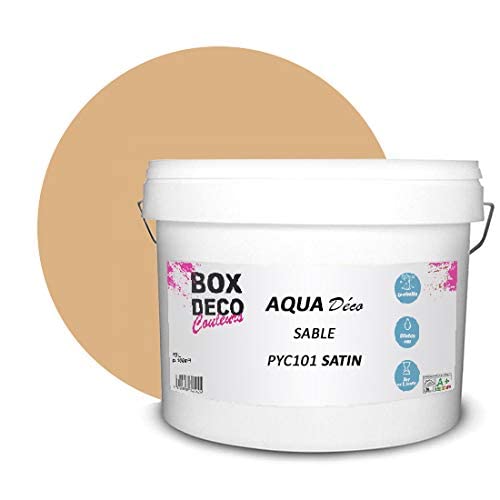 BOX DECO COULEURS Peinture murale acrylique aspect satin Aqua Déco - 10L, Beige Sable