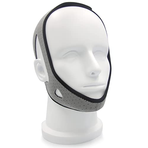 Gihunk Chin Strap - Chin Strap for Cpap Users, Cpap Chin Strap, Anti Snoring Chin Strap, Chin Strap for Snoring, Breathable Comfortable Cpap Chin Straps for Men and Women, Extension Strap(Grey) by Gihunk - Used condition - US$17.03