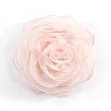 Lush Decor Ruffle Layer Flower Decorative Pillow, 17' Round, Blush