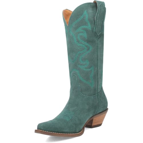 Image of Dingo Womens Out West Embroidered Snip Toe Casual Boots Mid Calf Mid Heel 2-3 inch