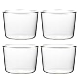 SHOWERORO Vasos de Postre de Vidrio Redondos 200 Ml 4 Unidades para Mousse Helado y Aperitivos Recipientes Multiusos para Fiestas y Uso Doméstico Tazas Transparentes para Buffet y Yogur