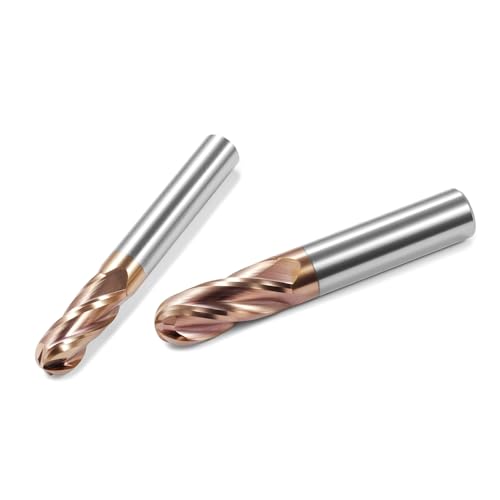Image of Carbide Ball Nose End Mills-4 Flute TISIN Coated,for Milling Alloy Steels, Hardened Steel, Metal etc.1 Pcs R5x75mm