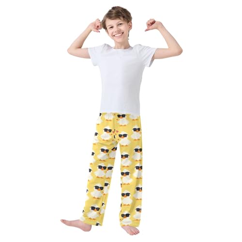 Cute Duck Black Glasses Boys Pants for Kids Jogger Pants with Pockets S-XL2