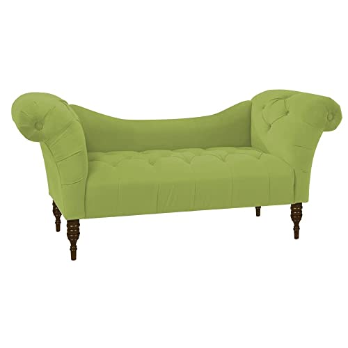 Image of Luxury Velvet 2 Seater Chaise Lounge Sofa - Tufted Chesterfield Modern Couch with Button Tufted Back Elegant Lounge Couch for Living Room, Bedroom, Office
