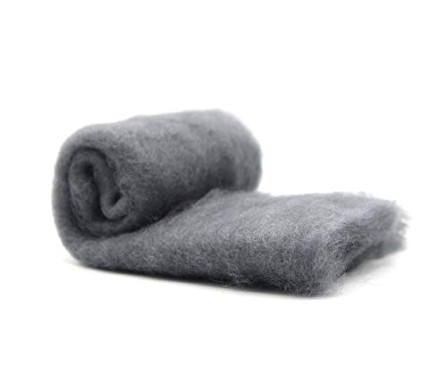 Molten Designs Carded Perendale Wool Batt approx 200gms - Needle & wet Felting, 3D felting, Granite