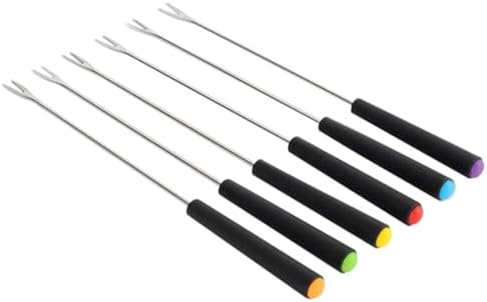 ifundom 6pcs Stainless Steel Fondue Forks, Easy to Clean Chocolate Dipping Forks with Firm Grip for Nuts and Cake Balls, for Parties and Bars
