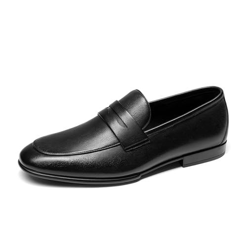 Bruno Marc Men's Classic Penny Loafers Leather Dress Shoes Comfort Lightweight Slip-on Shoe 8.5 Black