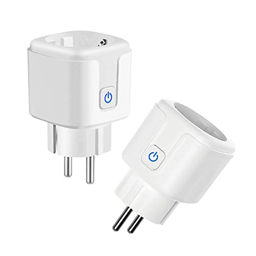 ZigBee inteligentne gniazdko elektryczne 16 A, 3680 W Alexa z pilotem zdalnego sterowania/sterowanie głosem, inteligentne gniazdko mierzy zużycie prądu, gniazdko kompatybilne z Alexa i Google Home. Wymagany hub. Dwupak: