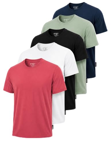 Liberty Pro 5 Pack Men's T-Shirts, Cotton Polyester Blend Crew