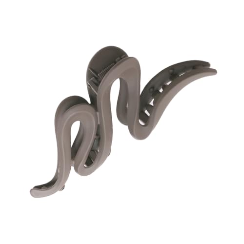 [LUPIS] バンスクリップ ヘアクリップ ヘアアクセサリー ニュアンスライン ウェーブ マットカラー/ブラウン