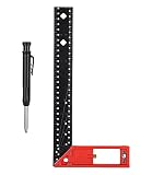 JOFLVA Anschlagwinkel, 30cm Carpenter's Square 3-in-1 Hohe Präzision Zimmermannswinkel Winkelmesser Anschlagwinkel mit Zimmermannsbleistift für die Holzbearbeitung