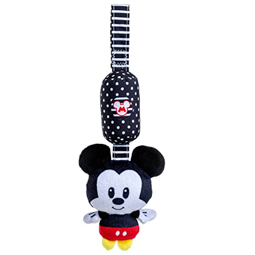 Image of KIDS PREFERRED Disney Baby Mickey Mouse Chime Toy, High Contrast Crinkle Plush, Boys and Girls Ages 0+, Stroller On The Go Activity Toy (81248),9 inches