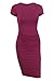 Produktbild Missufe Damen-Kleid, kurzärmelig, gerüscht, lässig, Midi, figurbetont, T-Shirt-Kleid - Violett - Klein