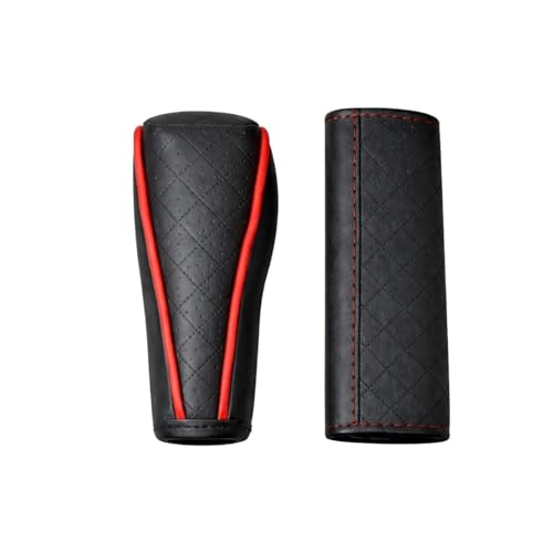 Image of YOURKARTS.COM Car Gear Knob Cover & Handbrake Cover Set - Premium Material, Stylish Gear Handle & Brake Non Slip Waterproof Gear Shift Protector Universal Fit for car | Car Interior Accessory