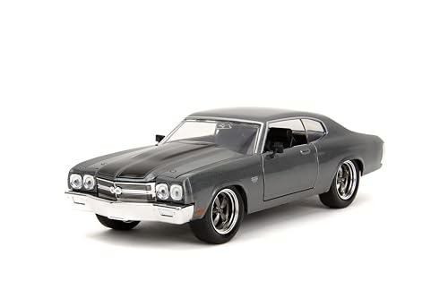 Jada Fast & Furious 1:24 1970 Chevy Chevelle SS Die-Cast Car, Toys for Kids and Adults(Grey)