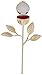 Elegance Rose Ring Holder with Long Stem, Gold