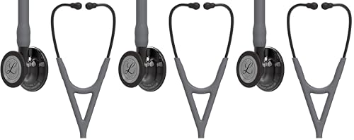 Image of 3M Littmann Cardiology IV Diagnostic Stethoscope, 6238, More Than 2X as Loud, Weighs Less, Stainless Steel High Polish Smoke-Finish Chestpiece, 27 inch Gray Tube, Smoke Stem, and Headset (Pack of 3)