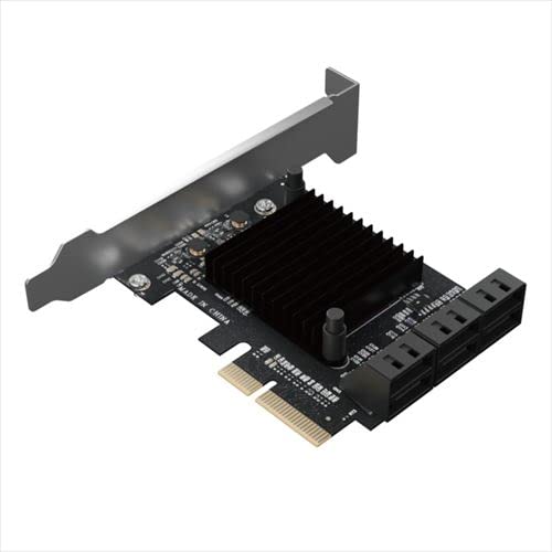 エアリア SATA3×6ポート 増設 PCI Express×4ボード 増設ボード 拡張ボード 大型ヒートシンク搭載 ブートドライブ対応 ロープロファイル対応 SD-PE4SA-6P