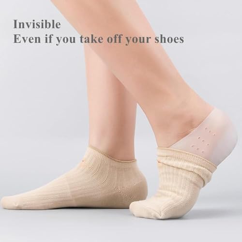 Image of 4cm Height Increasing Silicone Insoles Height Increasing Socks Shoes Hidden Heel Insoles Extension