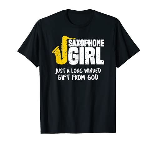 Divertido Saxofón Chica Marching Band Camiseta