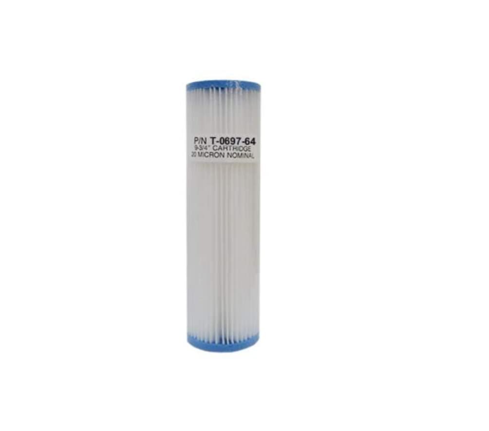 10" x 2.5" Pleated Cartridge 10 Micron 6 Sq. Ft Polypropylene Filter