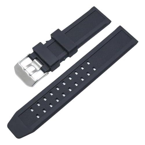 SiChouwz Luminox 7251 3050 �V���R���X�g���b�v �����Y �u���b�N �E�H�b�`�o���h 23mm �Ή� ���o�[�E�H�b�`�o���h(Silver buckle)