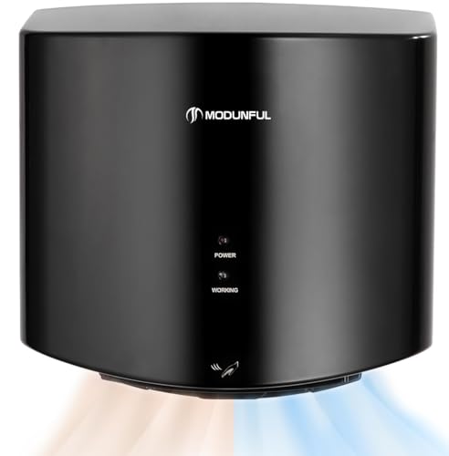 modunful 9-Second Turbo & Gentle Hand Dryer for Home - Super Quiet, Easy Install, Dual Warm/Cold Air, 110V Plug-in (Matte Gray)