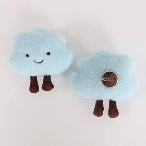 CHENGX Alfiler de Solapa de Nube de Felpa,alfileres de Felpa,Insignia de Uniforme de Dibujos Animados,broches de Nube para pequeñas Chaquetas Nuevas(Blue)