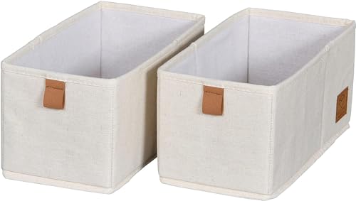 LOVE !T STORE !T 679578 Premium Cajonera de 2 Piezas, Organizador para El Armario de Tela, Juego con Dos Cajas Pequeñas, Beige, 30cm x 15cm x 15cm