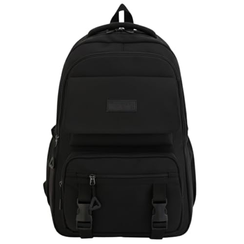 Mochila Masculina Feminina Escolar Notebook Grande Capacidade Impermeável Reforçada Nylon Viagem Trabalho Faculdade Casual (Preto)
