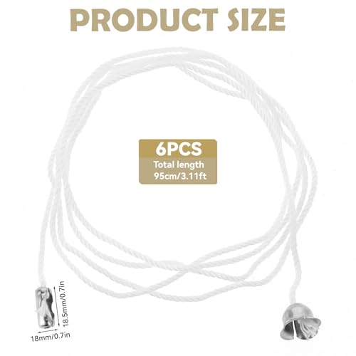 Image of Sliverdew 6 Pack Pull Cord for Ceiling Switch Ceiling Fan Pull Chain Extender Light Pull Cord String with Connector Pull Chain Extension for Ceiling Fan Light Fixture Light Bulb
