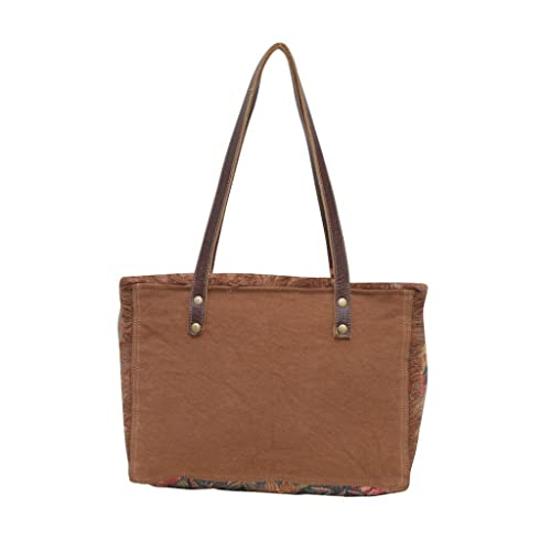 Image of Myra Bag Floral Purses for Women - Cow Hide Bag, Genuine Leather and Canvas Floral Purse, Cowhide Flower Handbags for Women