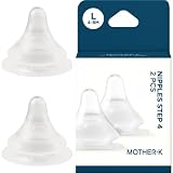 【正規品】 MOTHER-K(マザーケイ) 母乳のような自然な飲み口 哺乳瓶 乳首 Lサイズ(4か月から) 2個セット