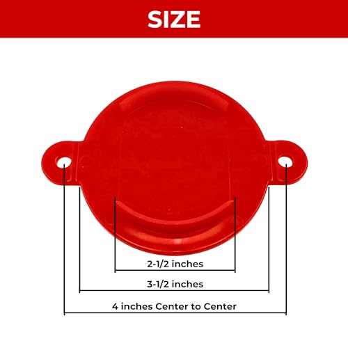 Image of FDC Breakable Plastic Caps 2-1 /2 inch - Red Fire Department Connection Covers - Break-Off Style for FDC Inlet Protection - Durable Plastic - 2 Sets (4 Caps)