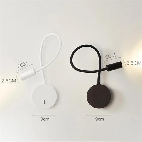 Aplique de pared de estilo nórdico negro LED y brazo telescópico para dormitorio moderno 3
