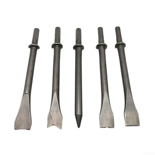 Juego de 5 cinceles de martillo neumático con vástago hexagonal para tareas de corte y rotura resistentes