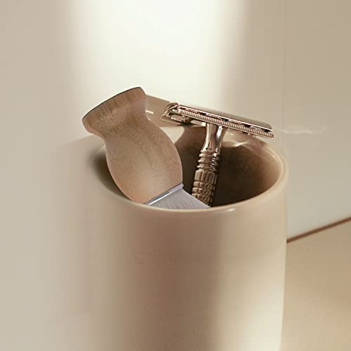 Kikc Handmade Shaving Brush, Professional Design For Men's Shaving, Synthetic Shaving Tool That Can Be Used With Safety Razors, Straight Handle Shavers,A Great Wet Shaving Tool #TOP1