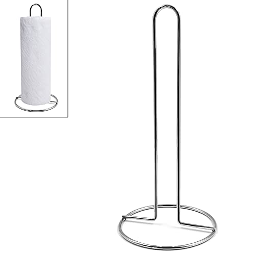 Porte-rouleau d'essuie-tout en acier inoxydable - Support pour essuie-tout - Pour cuisine, salle à manger, chambre à coucher, salle de bain, salon - 28,8 x 13,5 cm - Couleur métallique Cover
