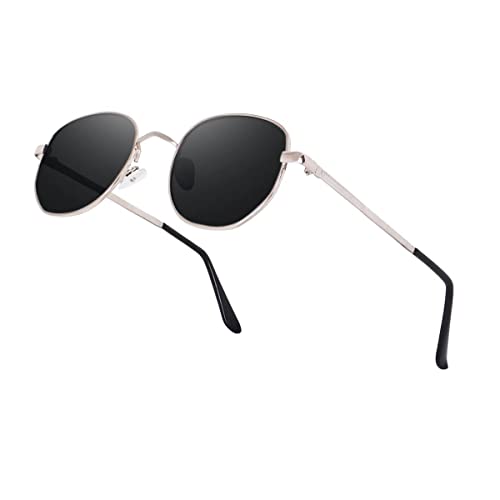 Image of Vintage Steampunk Sunglasses for Men & Women - Retro Hexagonal Metal Frame Gothic Glasses with UV400 Protection - Non-Polarized Fashion Eyewear