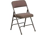 Flash Furniture 4 Pk. HERCULES Series Curved Triple Braced & Double Hinged Beige Fabric Metal Folding Chair