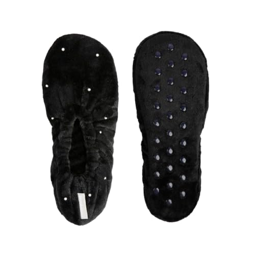 Brookstone Plush Footies - Slippers with Memory Foam Insole - Ultra-Soft Sherpa Footies for Indoor Wear, Non-Skid Sole, One-Size-Fits-Most, Machine Washable Slippers for Women