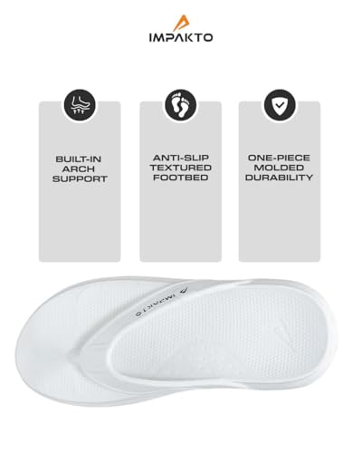 Image of Impakto Men's Arch Support Flip Flops | Lightweight & Bounce-Back Slippers | Soft Cushioned Footbed | Regular Wear Chappal for Home, Casual & Outdoor Use